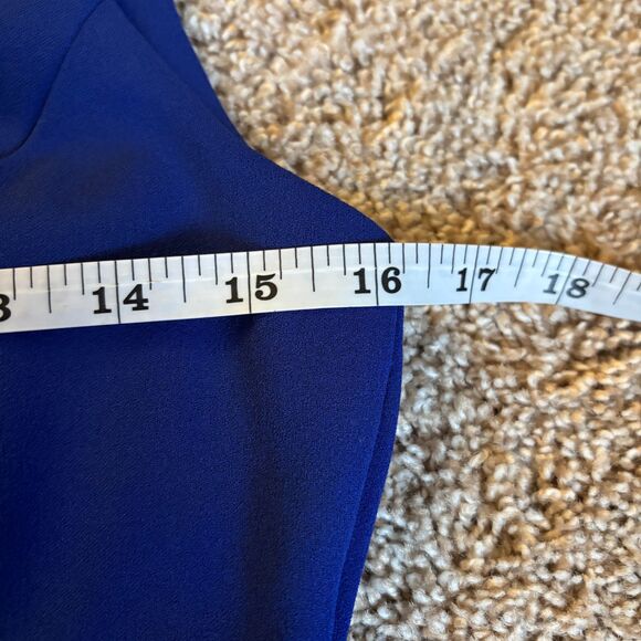 Calvin Klein Dress Womens 2 Blue Sheath Contrast Zipper Office Cocktail Party - Picture 7 of 10